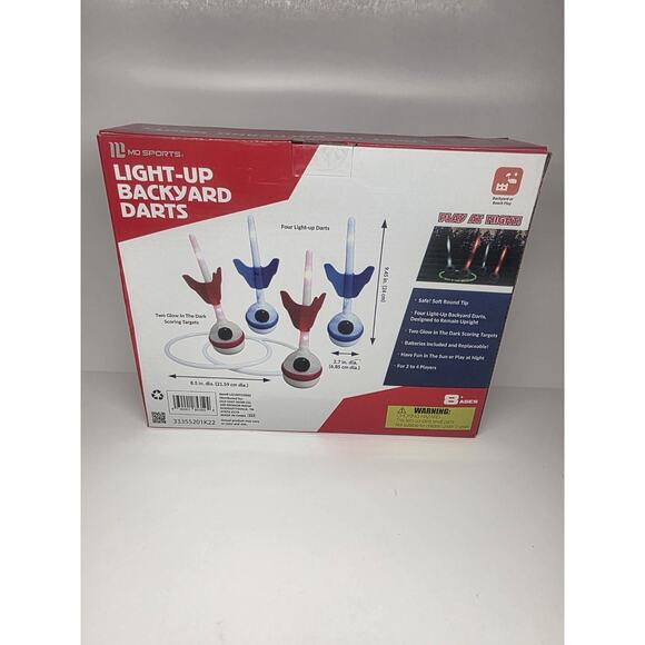 MD Sports Light Up Backyard Lawn Darts Game - Targets and Darts Light Up ages 8+ - Picture 2 of 2